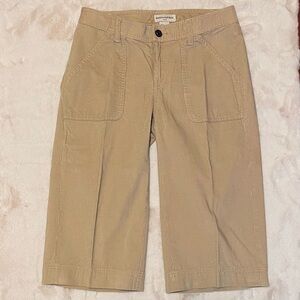 Banana Republic Factory Tan Cropped Pants Corduroy size 2 Midi length